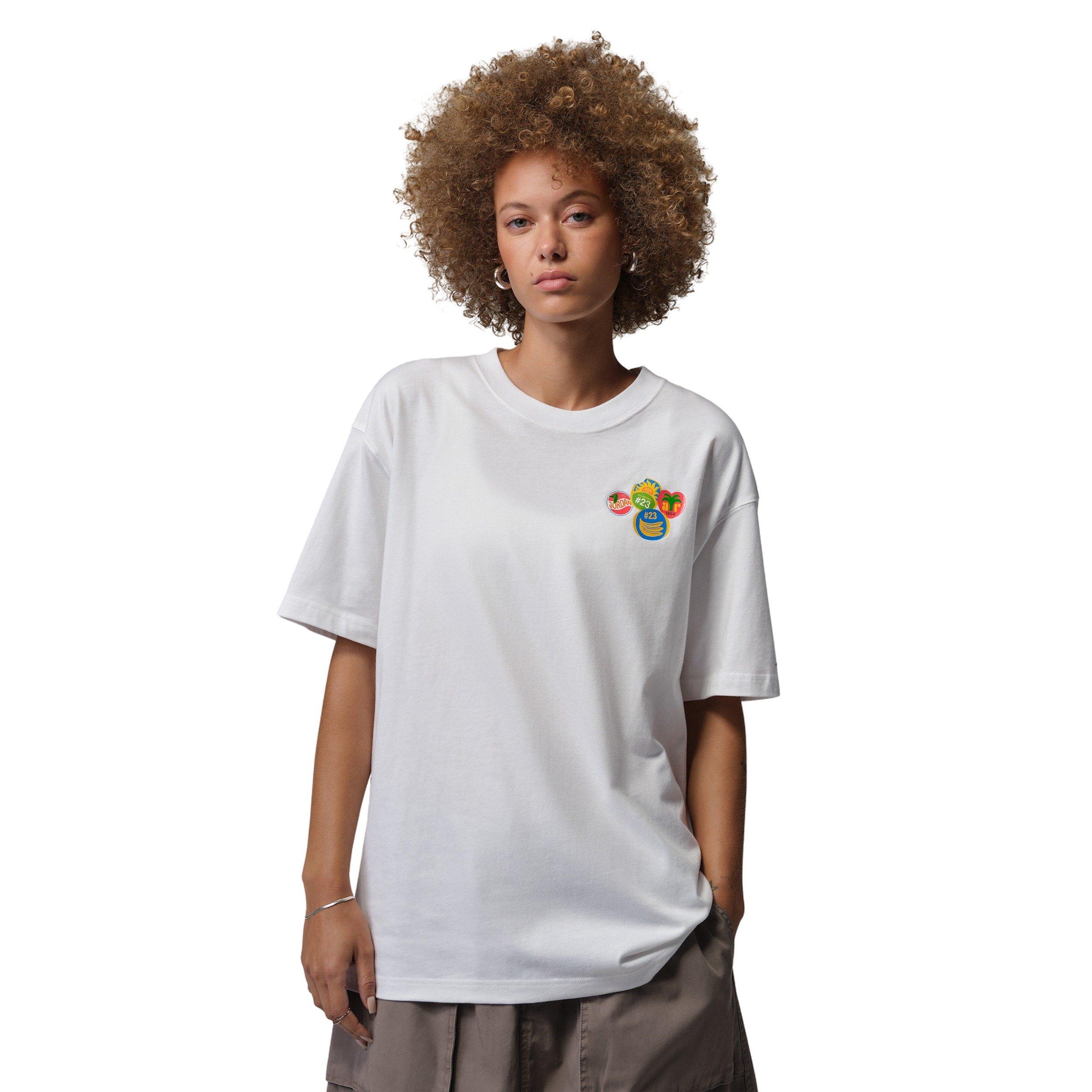 Jordan Women's Brooklyn SS OS Graphic T-Shirt - WHITE/BLACK
